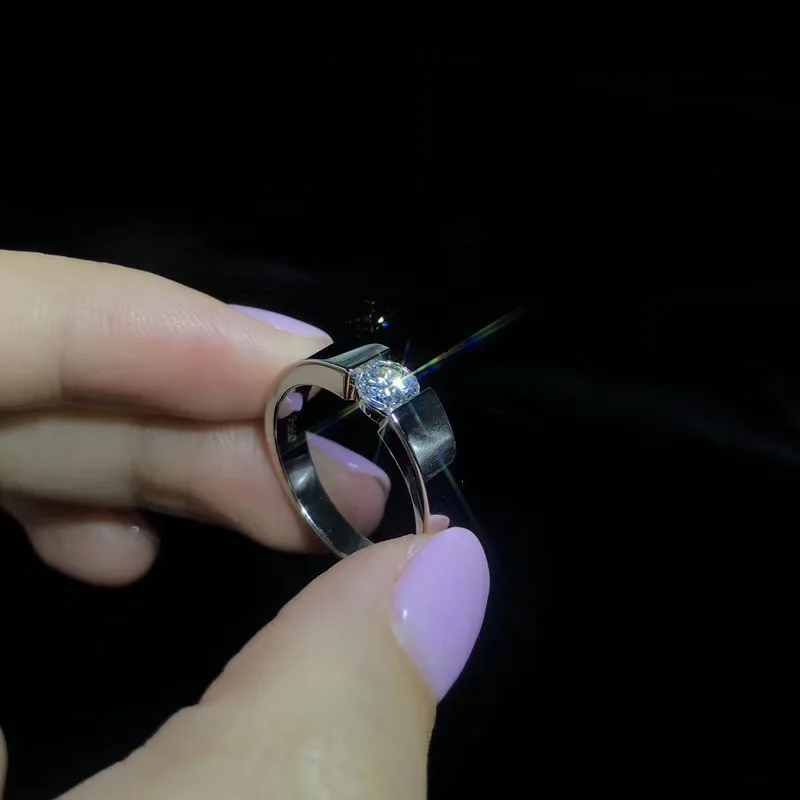 Классические мужские обручальные кольца YANHUI с цирконием в 1 карат мужское кольцо