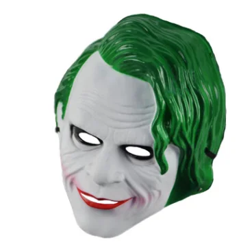Зеленый Joker маска Бэтмена и Джокера Косплэй Полный Маски зеленый волос ПВХ подарок на год Хэллоуин Детский костюм для вечеринок аксессуар - Цвет: Зеленый