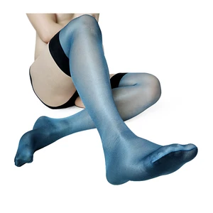 Сапоги выше колена; Мужские Гольфы Прозрачные Высокие эластичные сапоги на шпильке, блестящие сексуальные мужские Гольфы однотонные Цвет Фетиш коллекция шланг