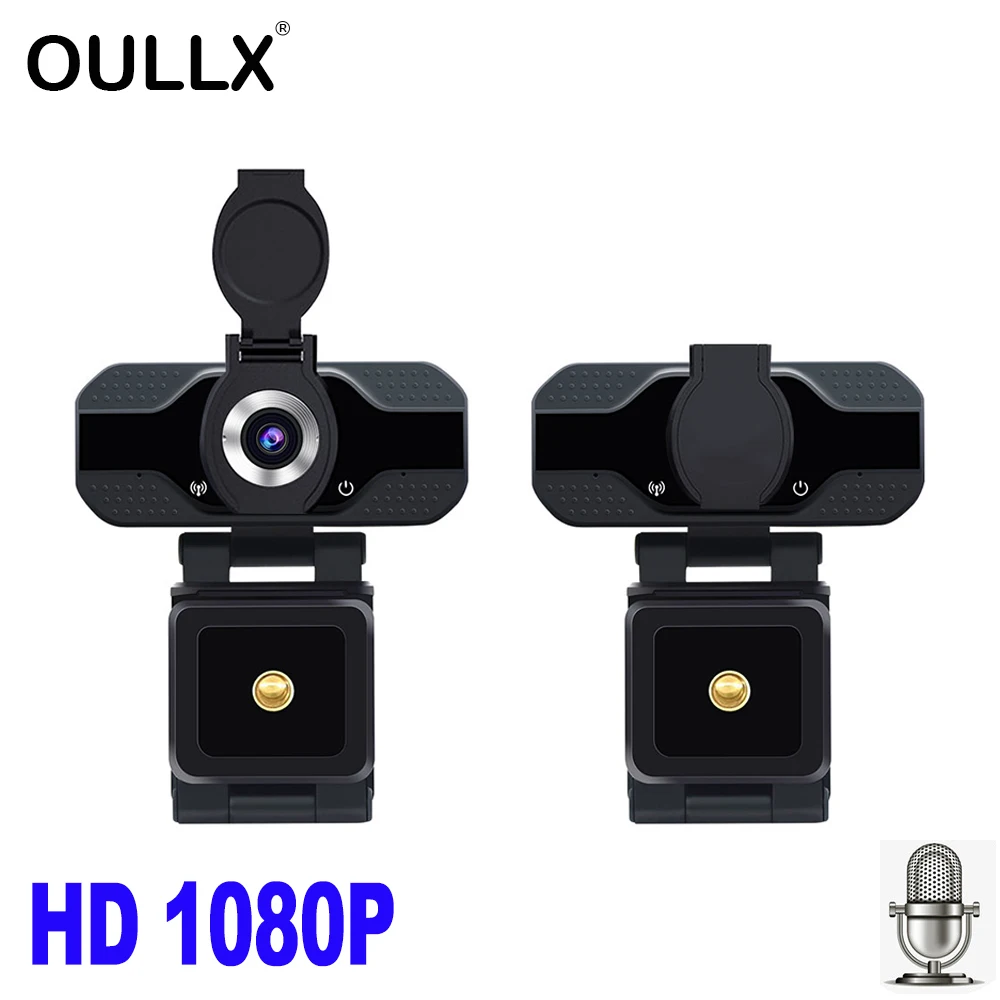 Веб-камера OULLX HD 1080P со встроенным микрофоном, умная веб-камера USB Pro для настольных компьютеров, ноутбуков, ПК, игровых камер для OS, Windows, Linux - изображение