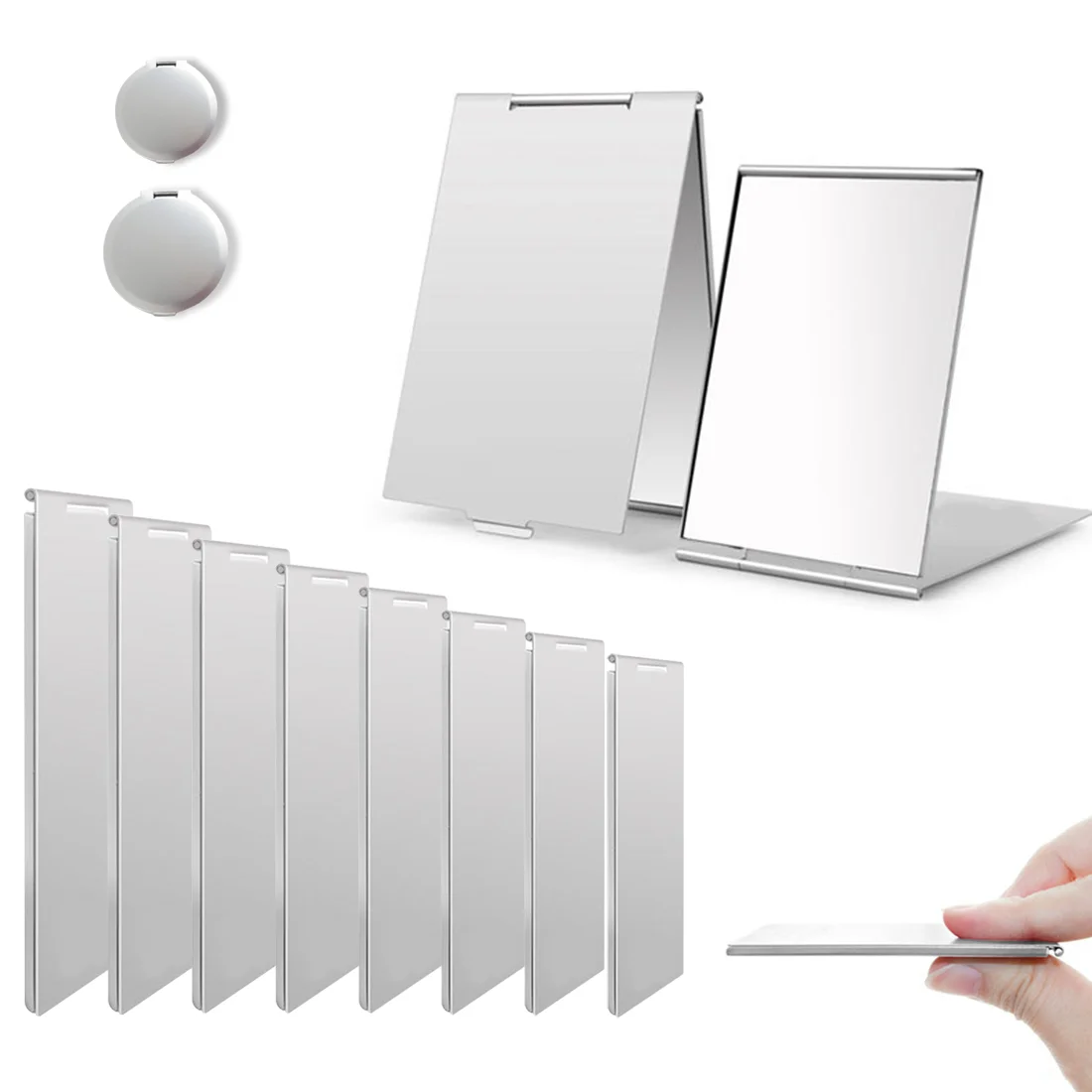 Портативное складное зеркало для макияжа косметическое 9 размеров карманное