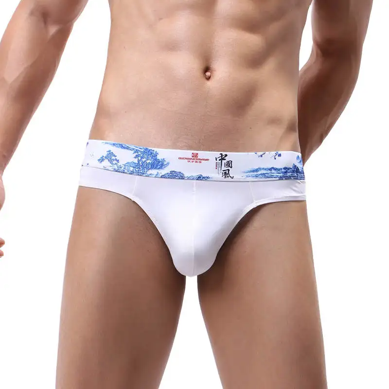Трусы-стринги мужские 8 шт./лот пикантное нижнее белье с принтом треугольные