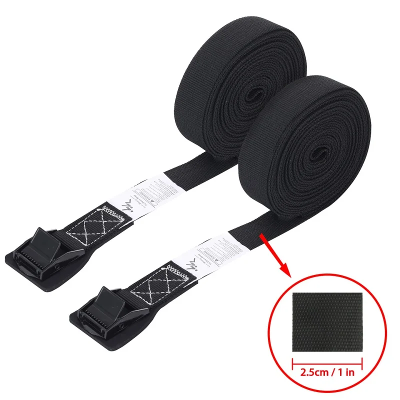 

2pcs 3.6M / 4.8Tie-Down Belt Cargo Strap For Car Motorcycle Bike With Metal Buckle Tow Ropes Strong Ratchet Belt For Luggage Bag