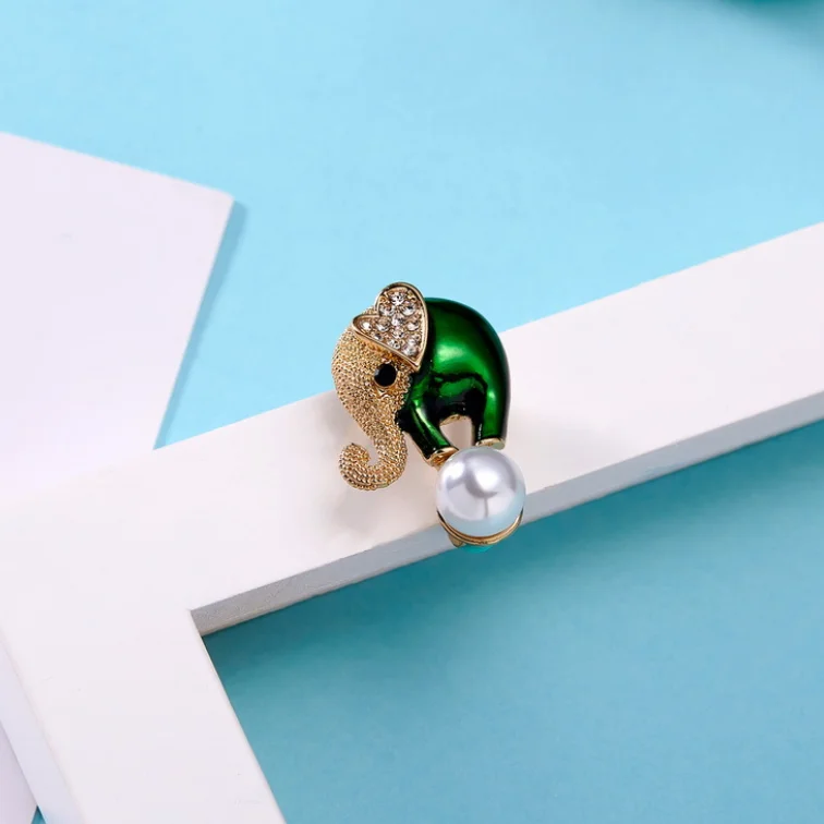 Новинка Модная креативная брошь в виде слона жемчуга стразы украшение на грудь
