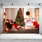 Рождественская елка белая занавеска гостиная фотография фоны пользовательский фон для детей Baby Shower фотосессия фон фото