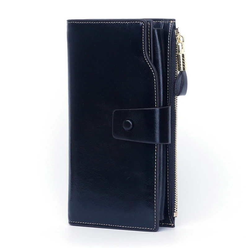 Luxury Women Wallets Genuine Leather Long Zipper Clutch Purse Large Capacity Card Holder Wallet