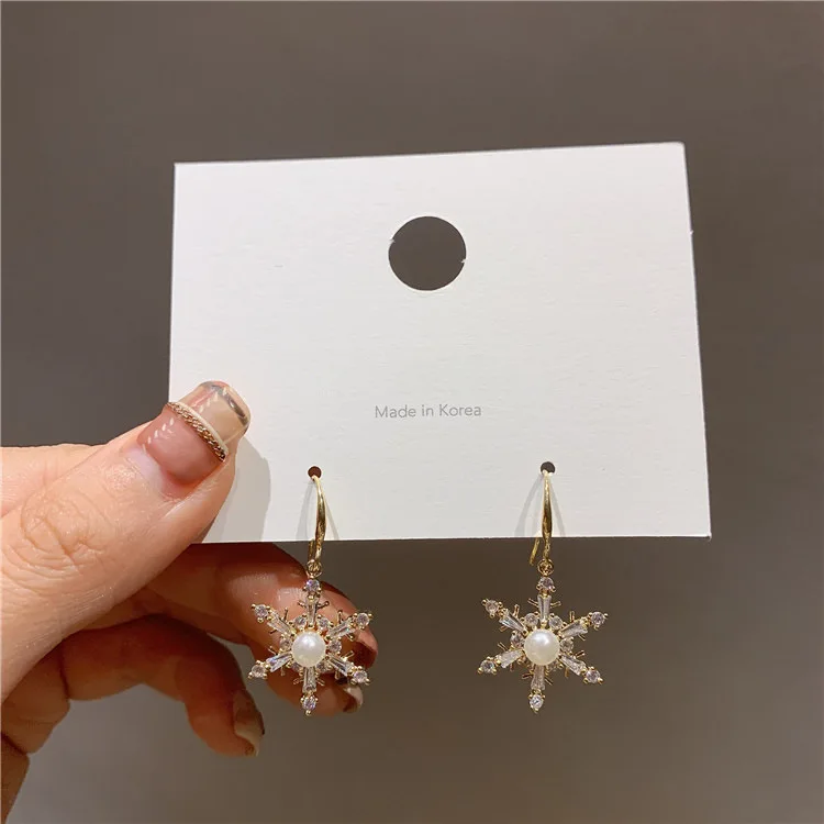 2020 в Корейском стиле длинные висячие серьги для женщин новые платья снежинки
