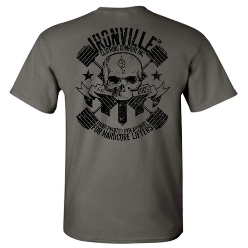 2020 correr deportes Camiseta de algodón Fitness culturismo manga corta Slim t camisa hombre entrenamiento Tee tops ropa|Мужские