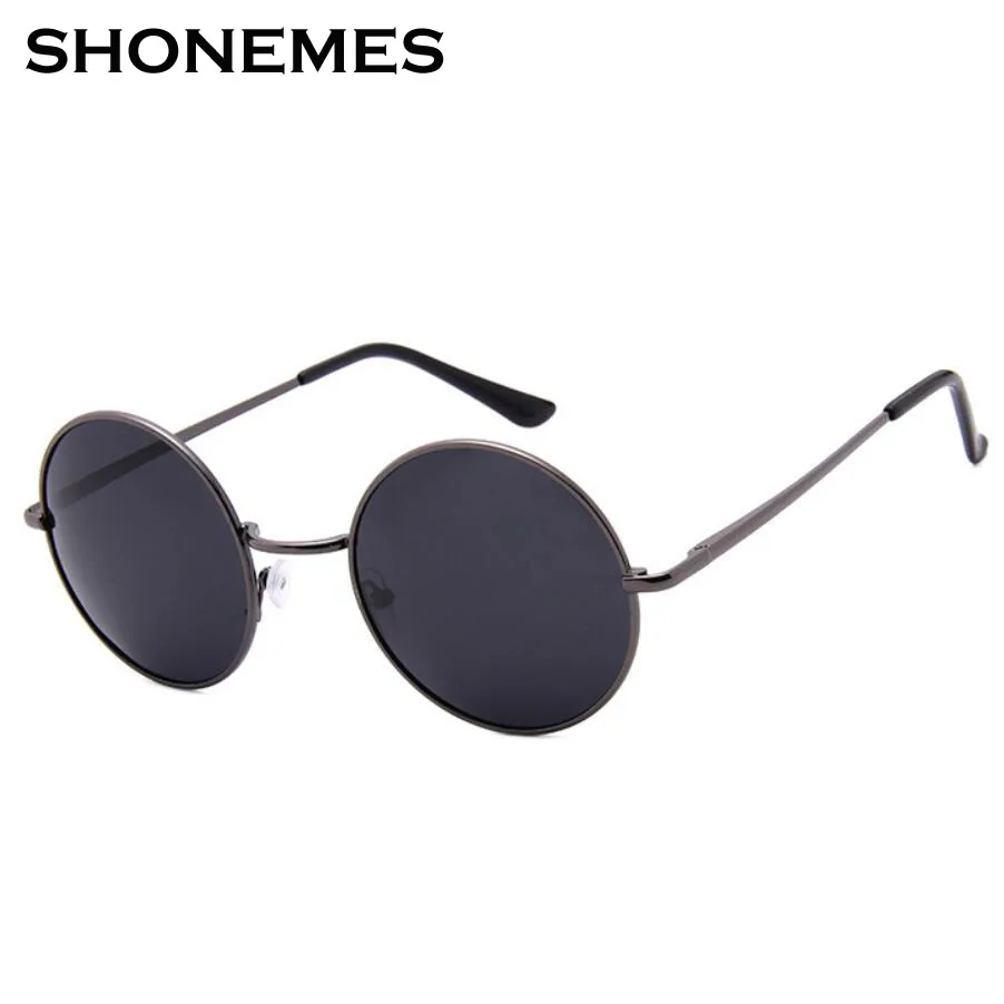 

New Round Sunglasses Polarized Men Women Fashion Designer Gunmetal Frame Brand Black Man's Shades