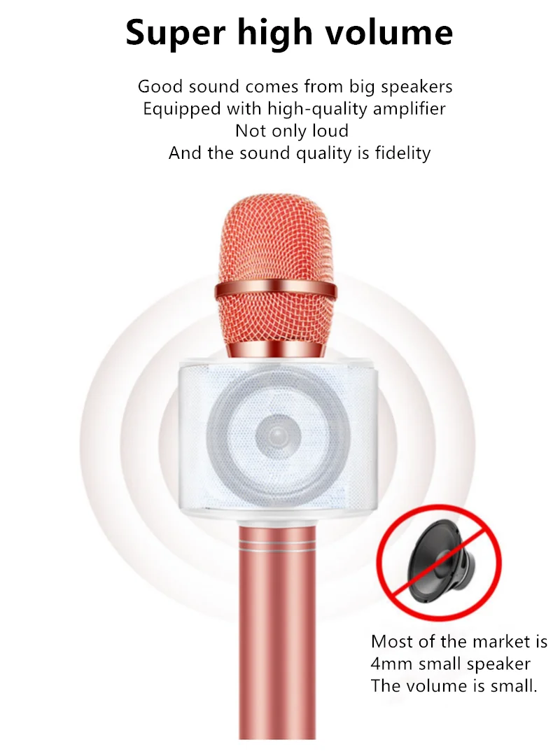 IMice WS858 профессиональный Bluetooth беспроводной микрофон динамик ручной караоке микрофон музыкальный плеер для вокала, с рекордером KTV Mic