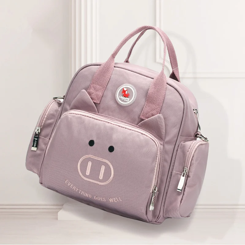 Purple Pig Портативная Новая легкая сумка для подгузников для еды для путешествий, водонепроницаемые детские сумки для мамы, многофункциональная сумка для беременных - Цвет: Purple Pig
