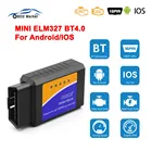 Автомобильный диагностический сканер elm327 V1.5 OBD2 ODB2, совместимый с Bluetooth, для AndroidIOS, ELM 4,0 в 1 5, автомобильный считыватель кодов OBD 2, автомобильный диагностический сканер