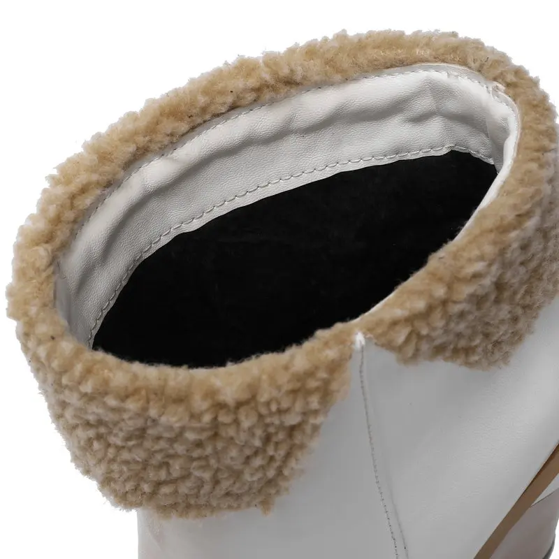 

Fashion PU Ladies New Ankle Boots Slip On Wedges Heel Pointed Toe Short Boots Female Color Matching Autumn Winter Women's Shoes