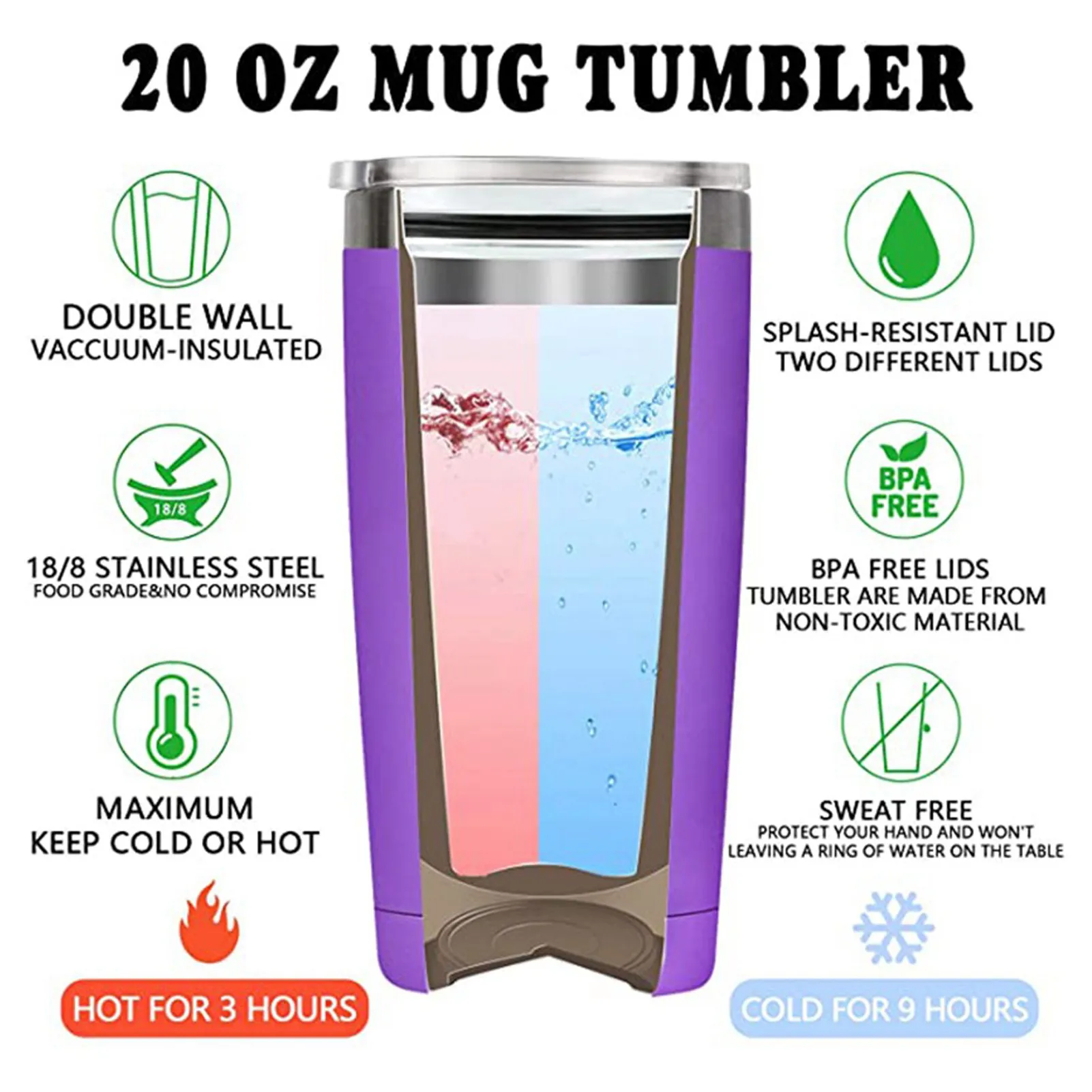 

20O Ounces Portable Car Mug Thermal Insulation Ice Master Mug Stainless Steel Double-layer Beer Mug