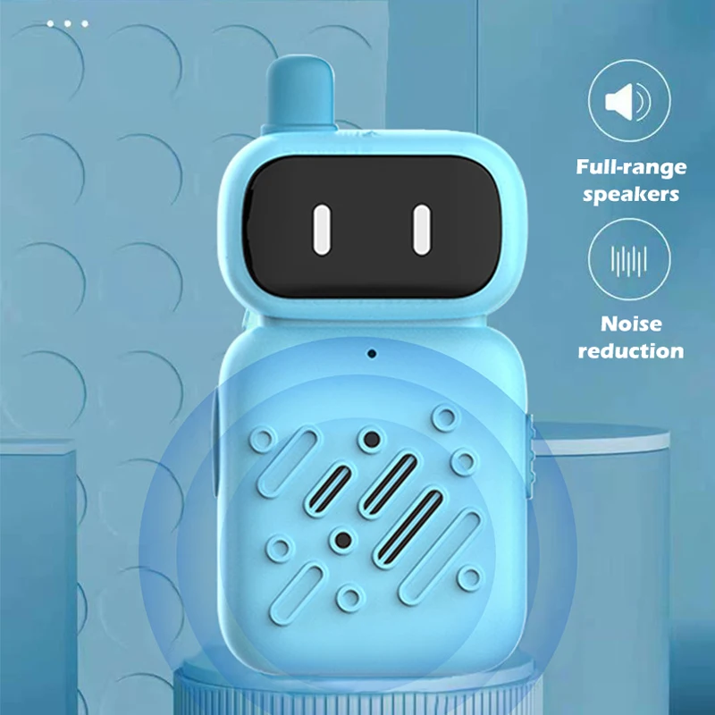 2pcs Robot Walkie Talkie USB Charging Rechargeable Portable Phone Kids Child Spy Handheld Education Interactive Interphone Toys