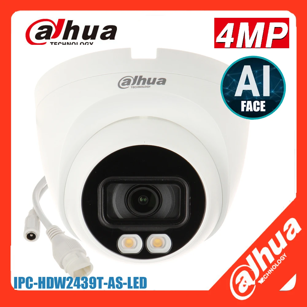 

Dahua IPC-HDW2439T-AS-LED-S2 4MP IP Camera Full Color H.265+ IVS Intelligent detection Built in MIC IP67 Dome Camera