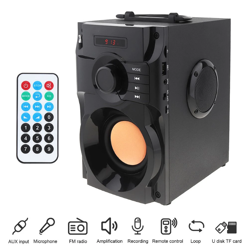 

Portable Bluetooth Speaker 40W Big Power Outdoor Wireless Subwoofer Boombox Column Sound Music Center Support AUX TF FM Radio