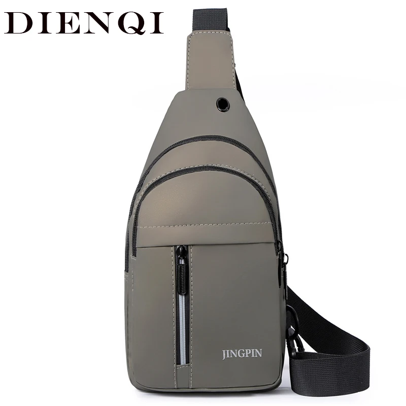 

Рюкзак мужской на одно плечо из экокожи, нагрудная сумка через плечо с USB-разъемом, спортивный дорожный ранец-слинг для студентов и школ
