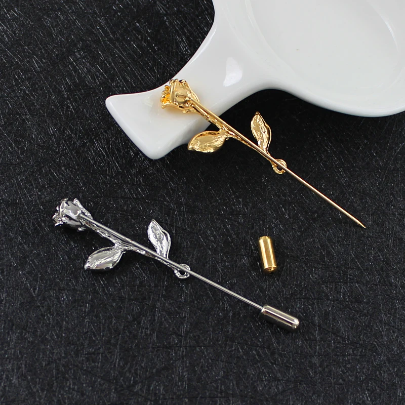 Fashion flower brooch special design men and women rose gold leaf enamel pin casual jewelry clothes backpack accessories  Украшения