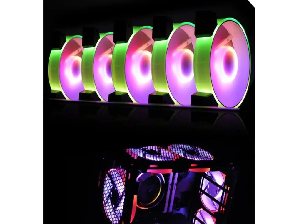 Aigo C5 RGB тихий вентилятор дистанционного 5v 3pin ореолом синхронизирующий компьютер