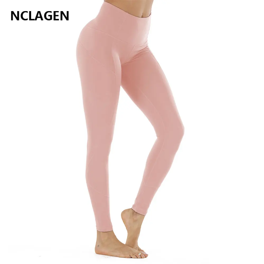 NCLAGEN штаны для йоги женские бесшовные леггинсы с высокой талией розовые
