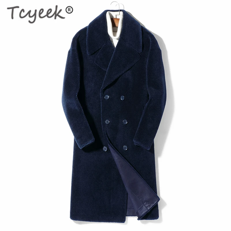 

Tcyeek Winter Real Fur Coat Men Clothes 2020 Sheep Shearling Coat Winter Jacket Man Long Luxury Natural Wool Jackets A1800092