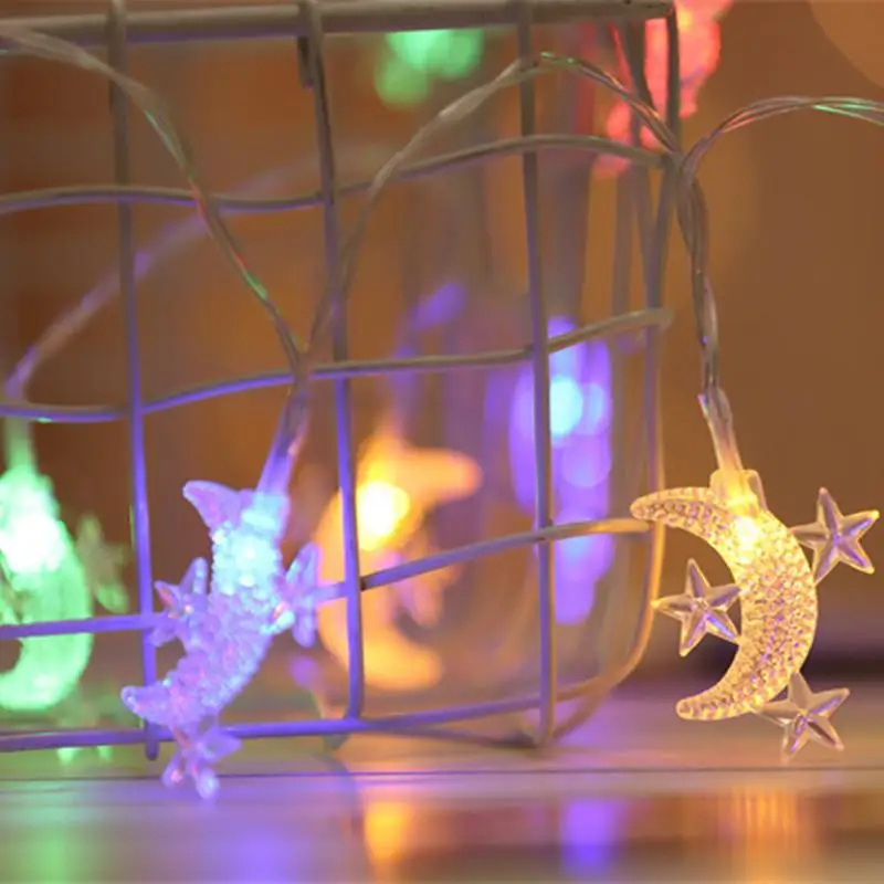 Светодиодный светильник-гирлянда со звездой луной праздничный уличный