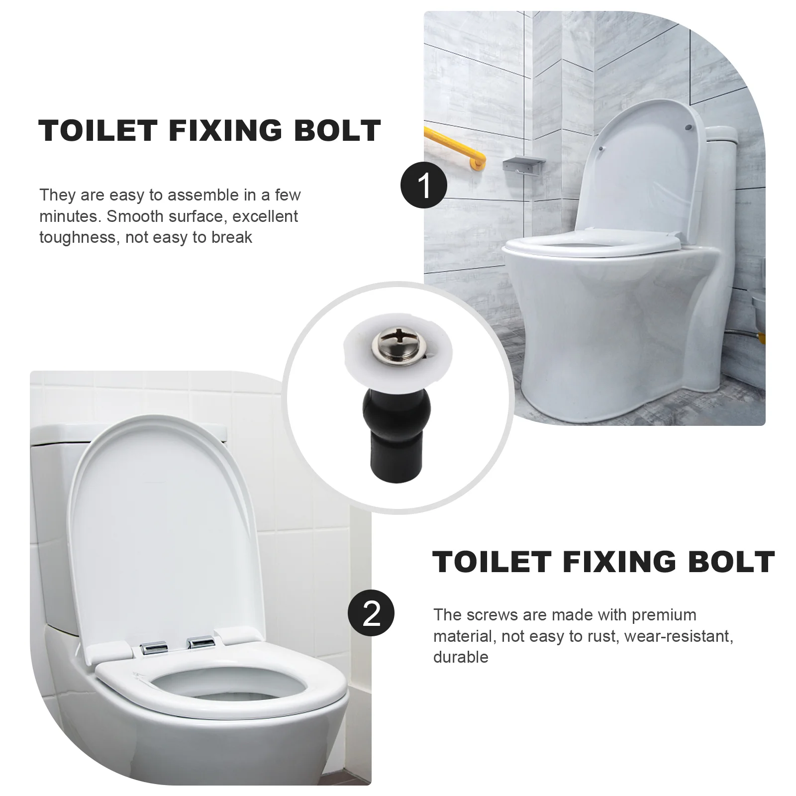 6pcs Toilet Seat Hinges Screws Replacement Fixings Expanding Screw | Обустройство дома