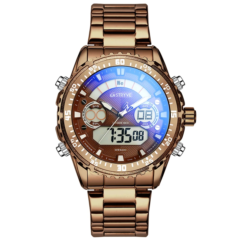 Часы STYRVE S8020 спортивные роскошные японские цифровые кварцевые с механизмом из