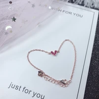 s925 sterling silver 925 original cross chain heart shaped romantic pendant bracelets ins fine jewelry embrace rose quartz