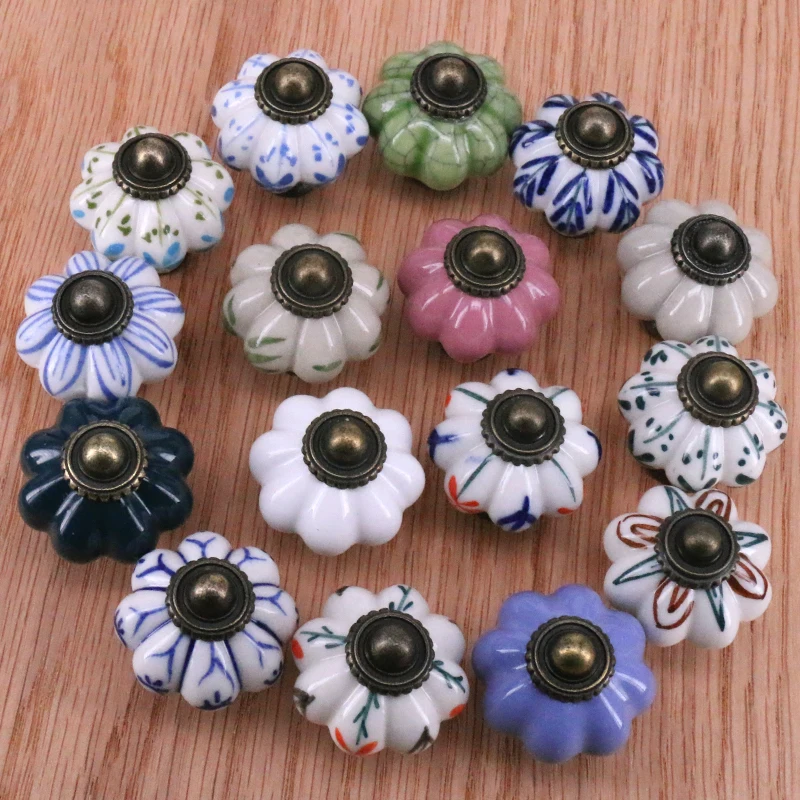 

1PC Ceramic Drawer Pulls Kids Room Cabinet Knobs and Handles hand painted Wardrobe Knobs Furniture Hardware