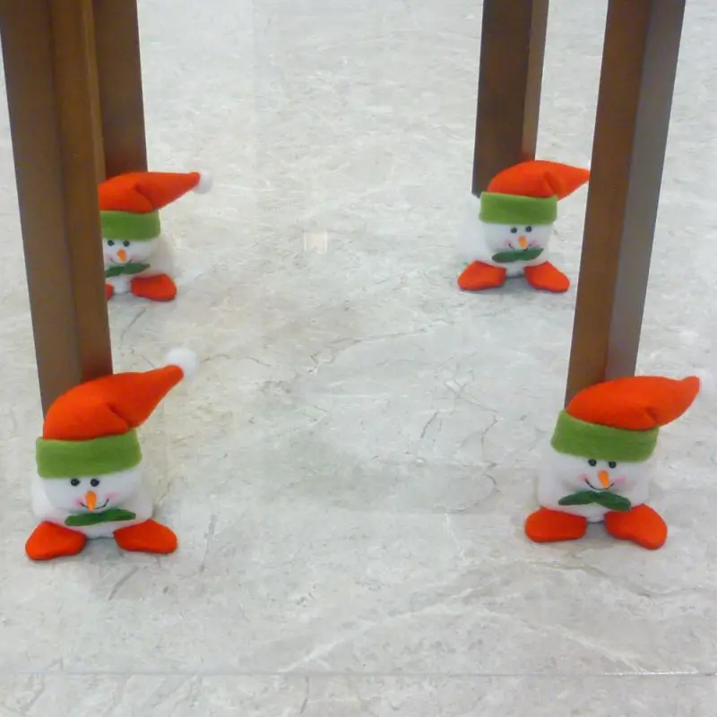 4 шт./лот Рождественский чехол для стула сделай сам ножек Санта Клауса товары