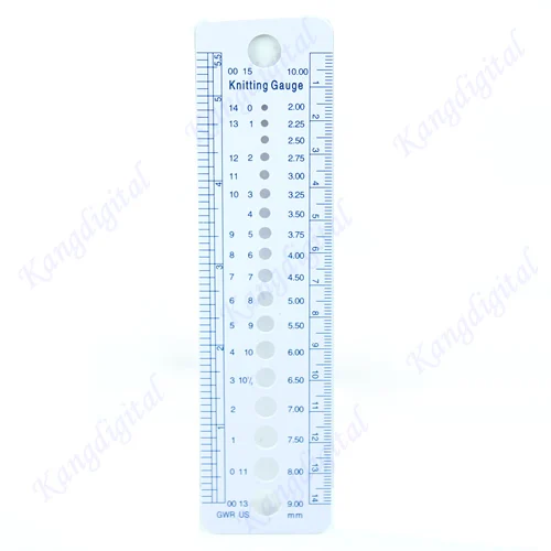 

UK US Canada Gauge Inch cm Ruler Tool All In One Knitting Needle Sizes
