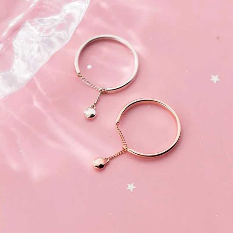 Женское кольцо из серебра 925 пробы с длинной цепочкой|Кольца| |