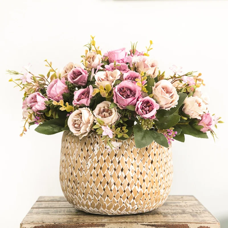 1 шт. искусственные цветы 5 филиалов 8 головок букет роз Домашнего Офиса Сад