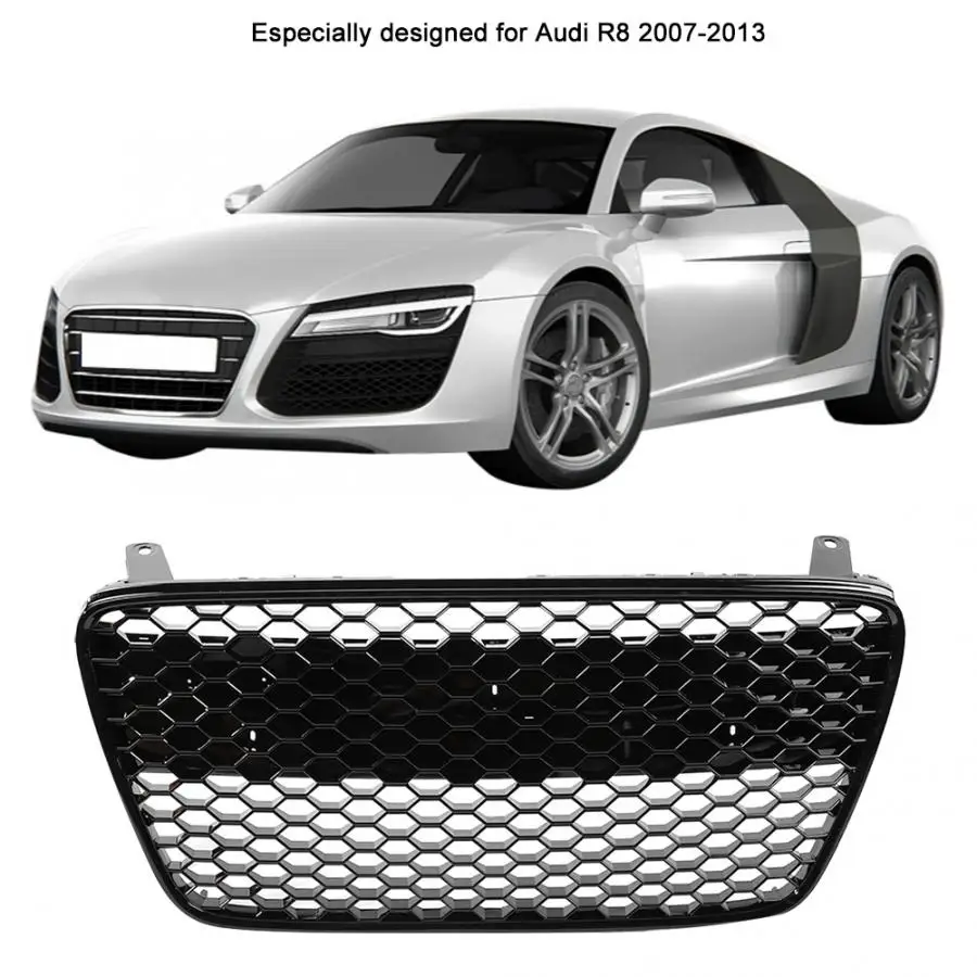 Автомобильный передний бампер Гриль Центральная решетка для Audi R8 2007 2008 2009 2010 2011