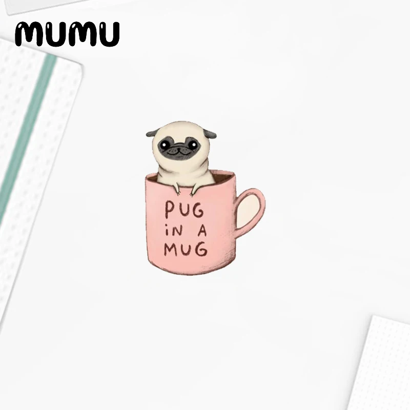2021 стеклянная чашка Кофе штырь отворотом маска ленивого Мопс Акриловые Броши