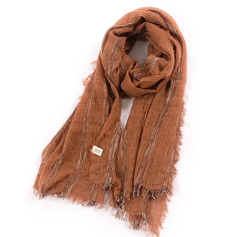 New Winter Scarf Cotton And Linen Solider Color Long women's Scarves Shawl Fashion Men 2021 Japanese Style |