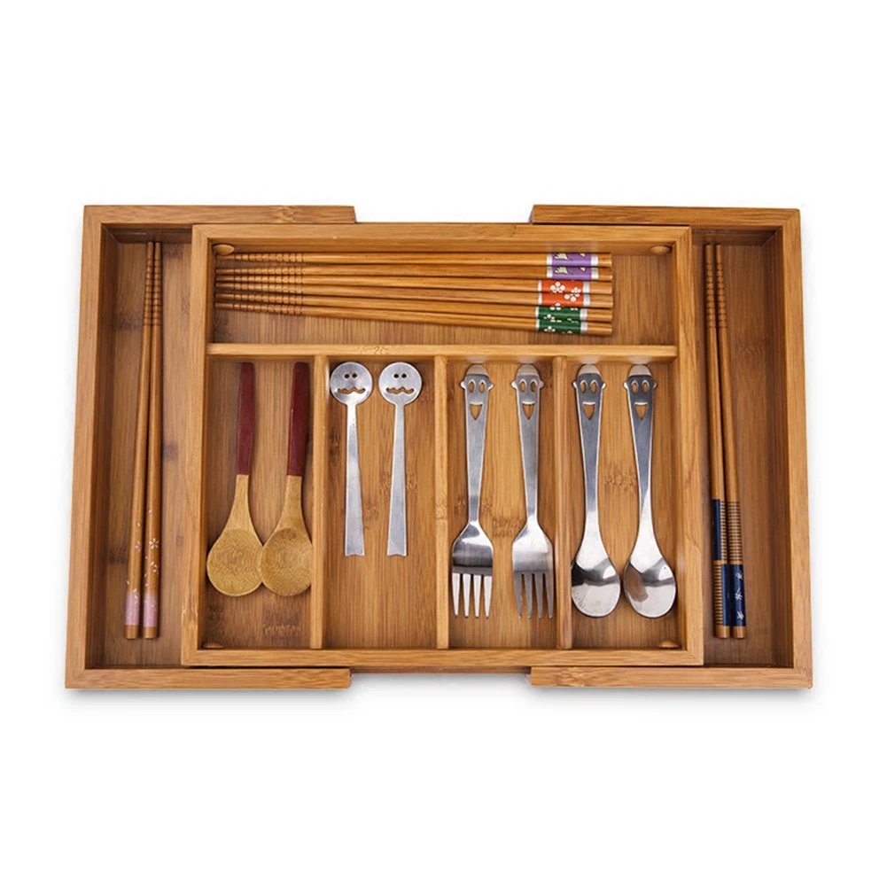 

Bamboo Drawer Organiser Adjustable Storage Tray Cutlery Storage Box And Drawer Insert Box For Utensils Cutlery Craft And Tools