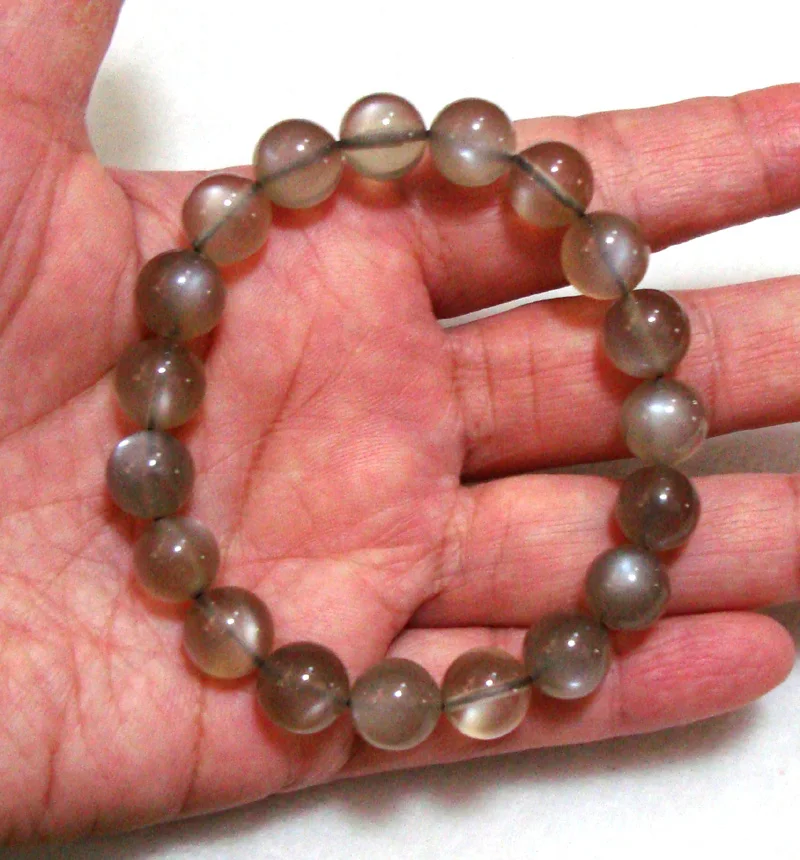 Браслет с бусинами из лунного камня 10 мм|Бусины| |