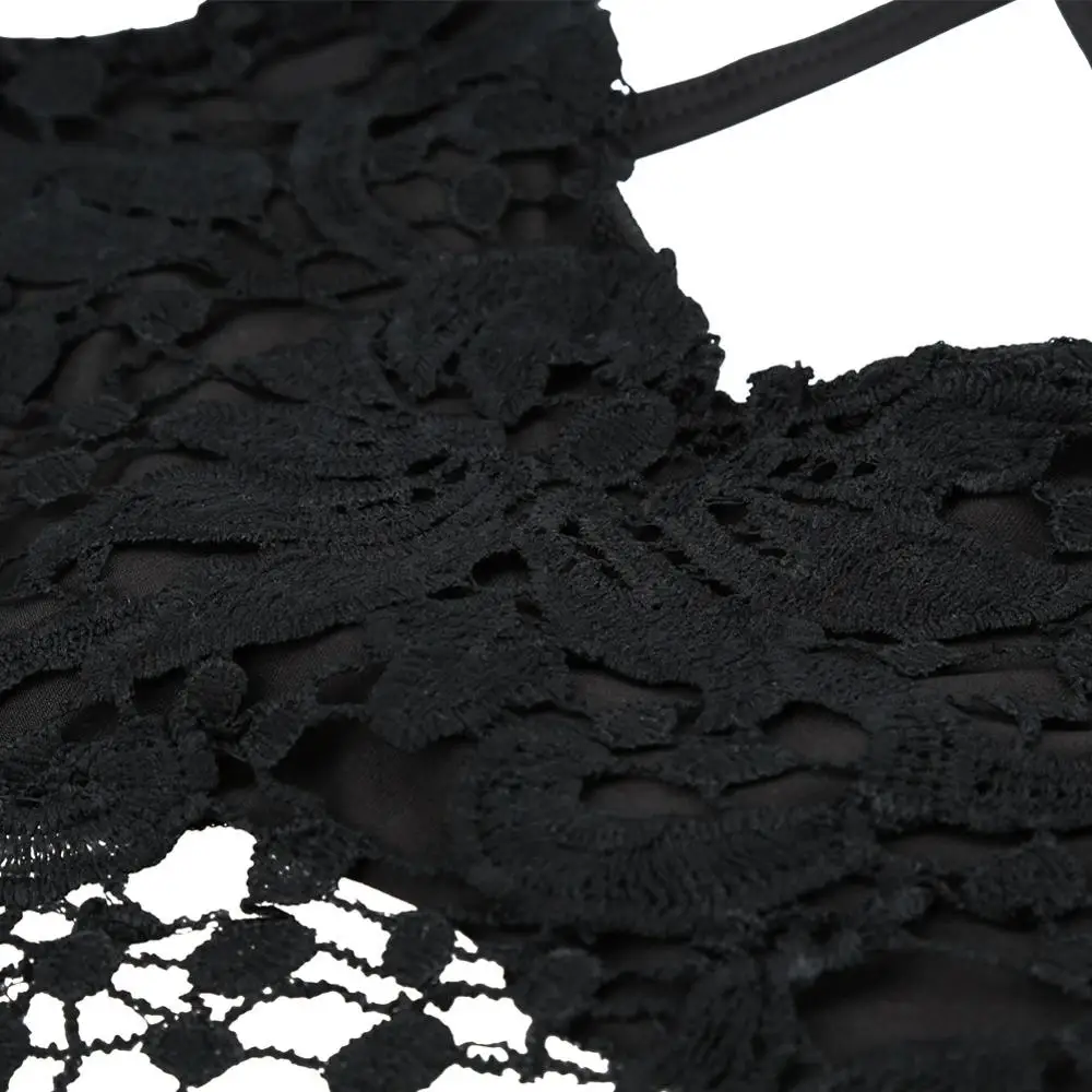 Женский вязаный укороченный топ Anself кружевной бюстгальтер на тонких бретелях с