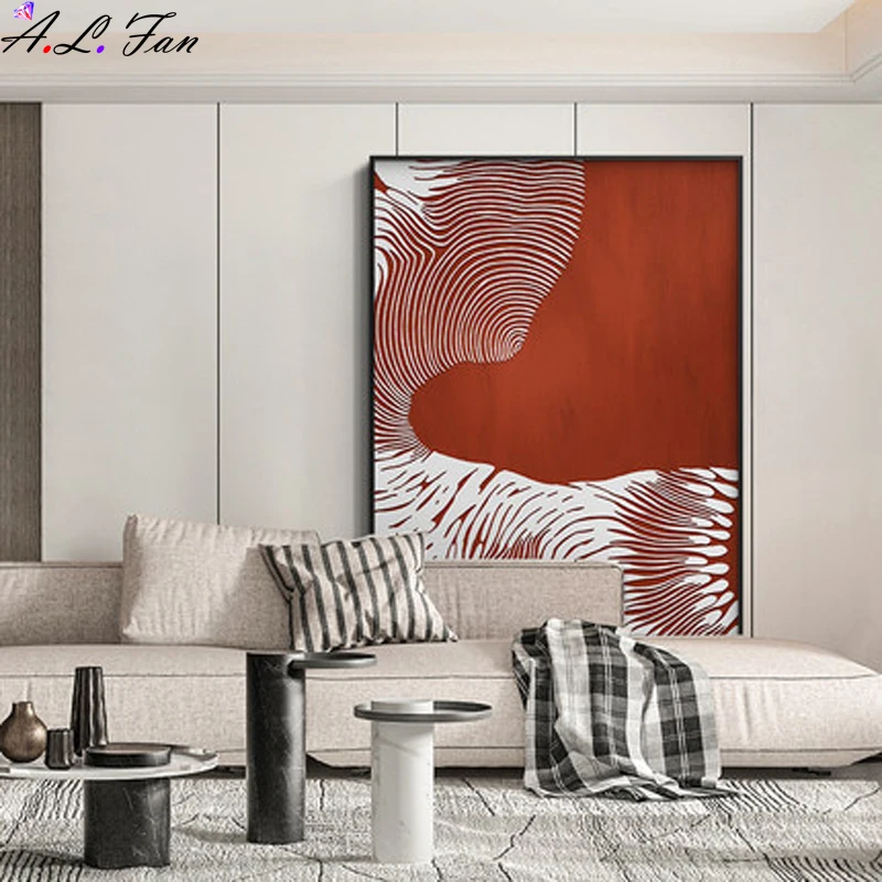 

Минималистичная белая полоса, Настенная картина, холст, красный геометрический постер, принты, картина, декор в скандинавском стиле для гос...