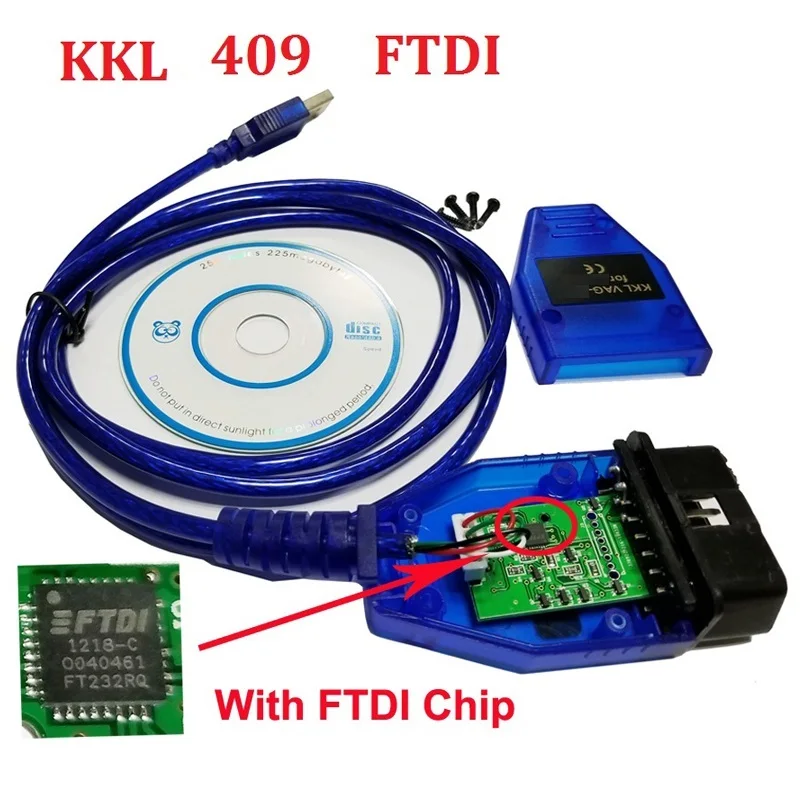 

forVAG KKL 409 USB FTDI OBD2 KKL409 Diagnostic Scanner For VAG -Series Car V-W/A-udi/S-eat Diagnostic Cable KKL 409 cable