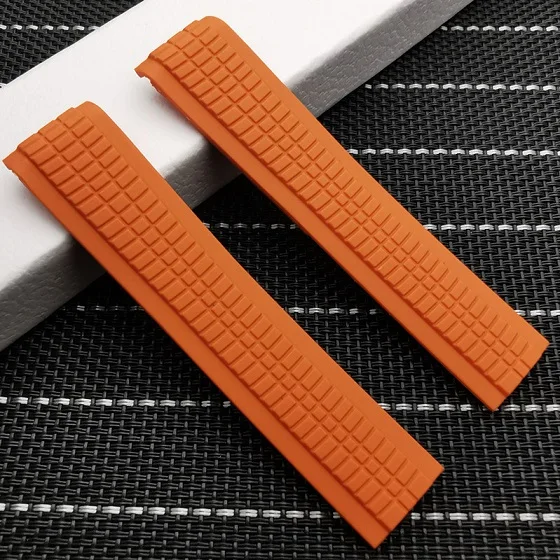 Orange strap Высокое качество 21 мм черный коричневый синий оранжевый зеленый силиконовый резиновый ремешок для часов для Patek Aquanaut philpe для 5167R ремешок - Цвет ремешка: Orange strap