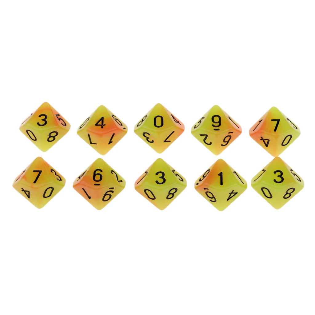 Настольная игра 10 шт. подземелья драконы кости D10 D & светящиеся 1 6 см Мульти набор