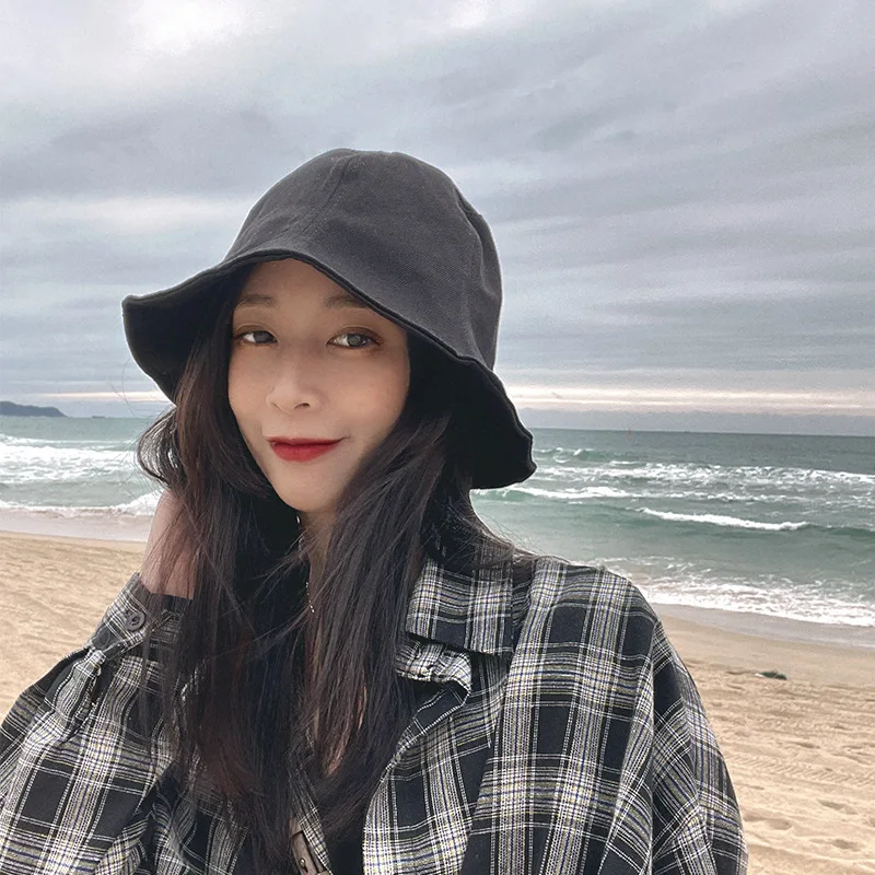 

Retro Fashionable Not Picking People ~ Spring Travel Bucket Hat Korean Style All-Matching Fisherman Hat Solid Color Casual Hat