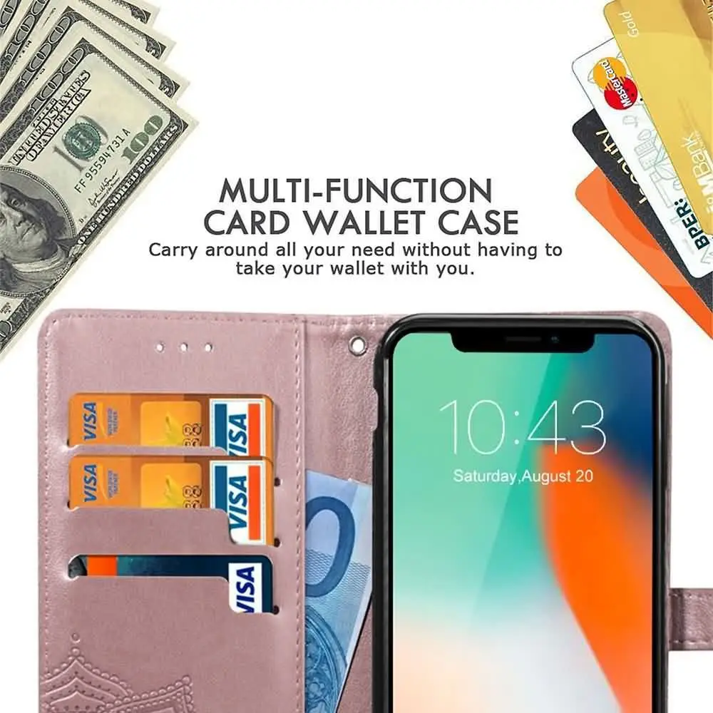 LLZ.COQUE Mandala Flower PU Leather Magnetic Wallet Cover for Iphone Xr XS MAX X 5 5S SE 6 6S PLUS 7 8 Case Apple Capas | Мобильные