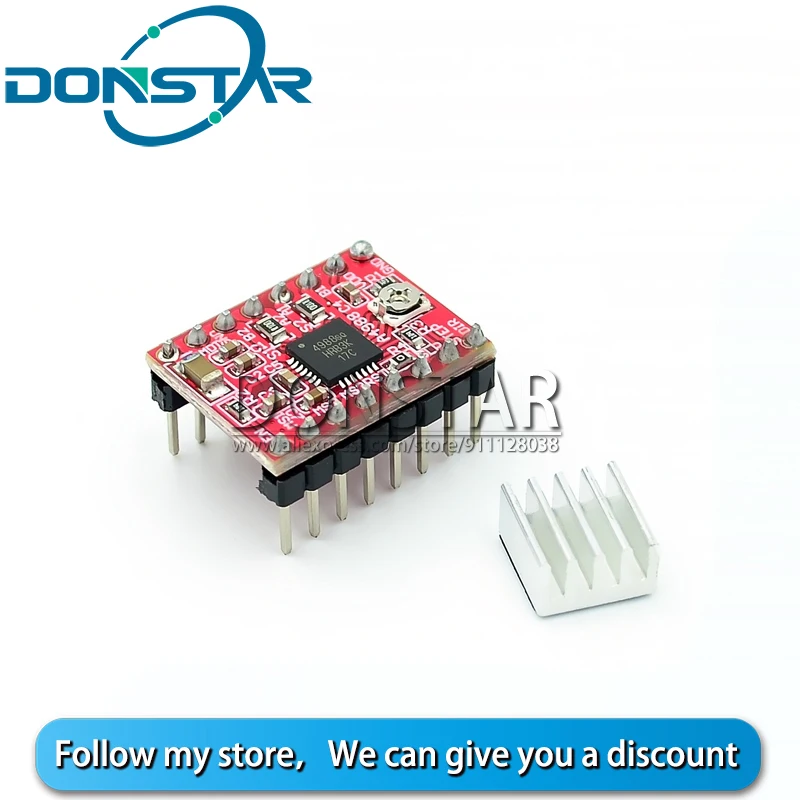 Модуль драйвера шагового двигателя A4988 DRV8825 с радиатором Reprap Ramps 1 4/1 5/1 6 плата