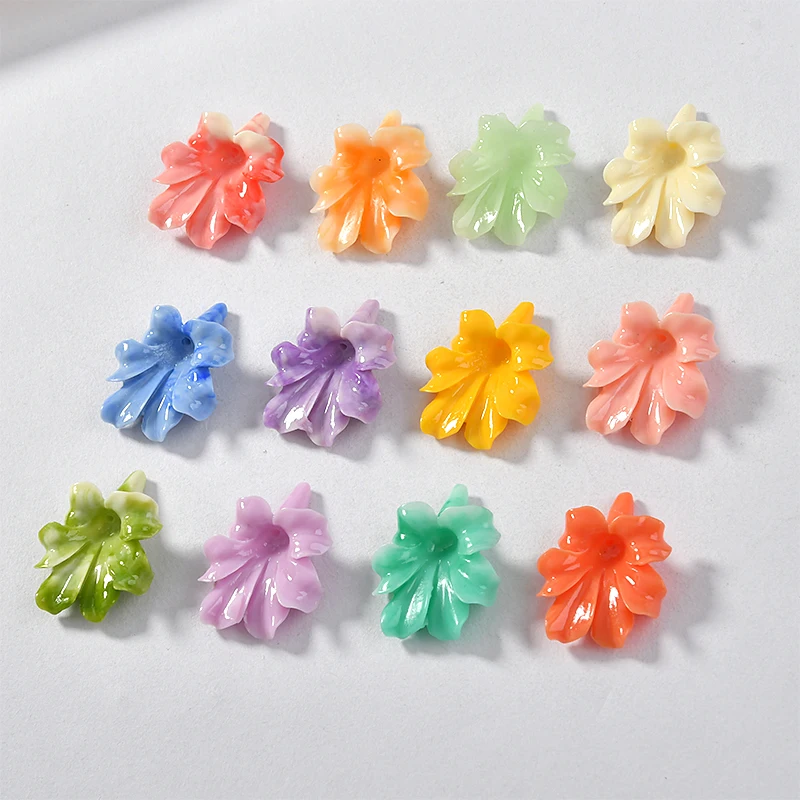 

Fashion new product 30pcs/lot morning glory shape resin floating lock charms diy jewelry earrings accessory
