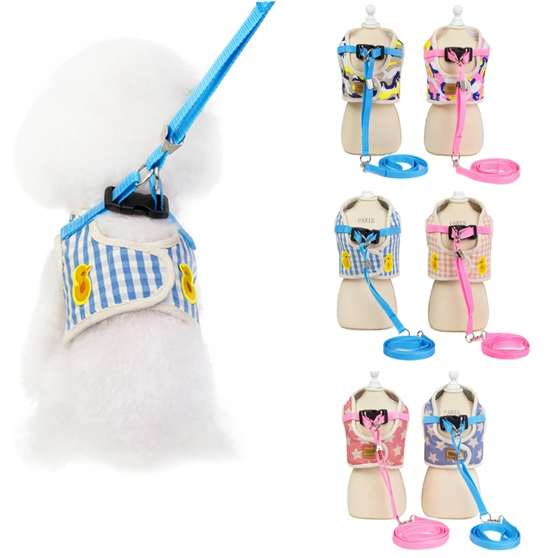 Шлейка для собак маленького и среднего размера мультяшный дышащий нагрудный